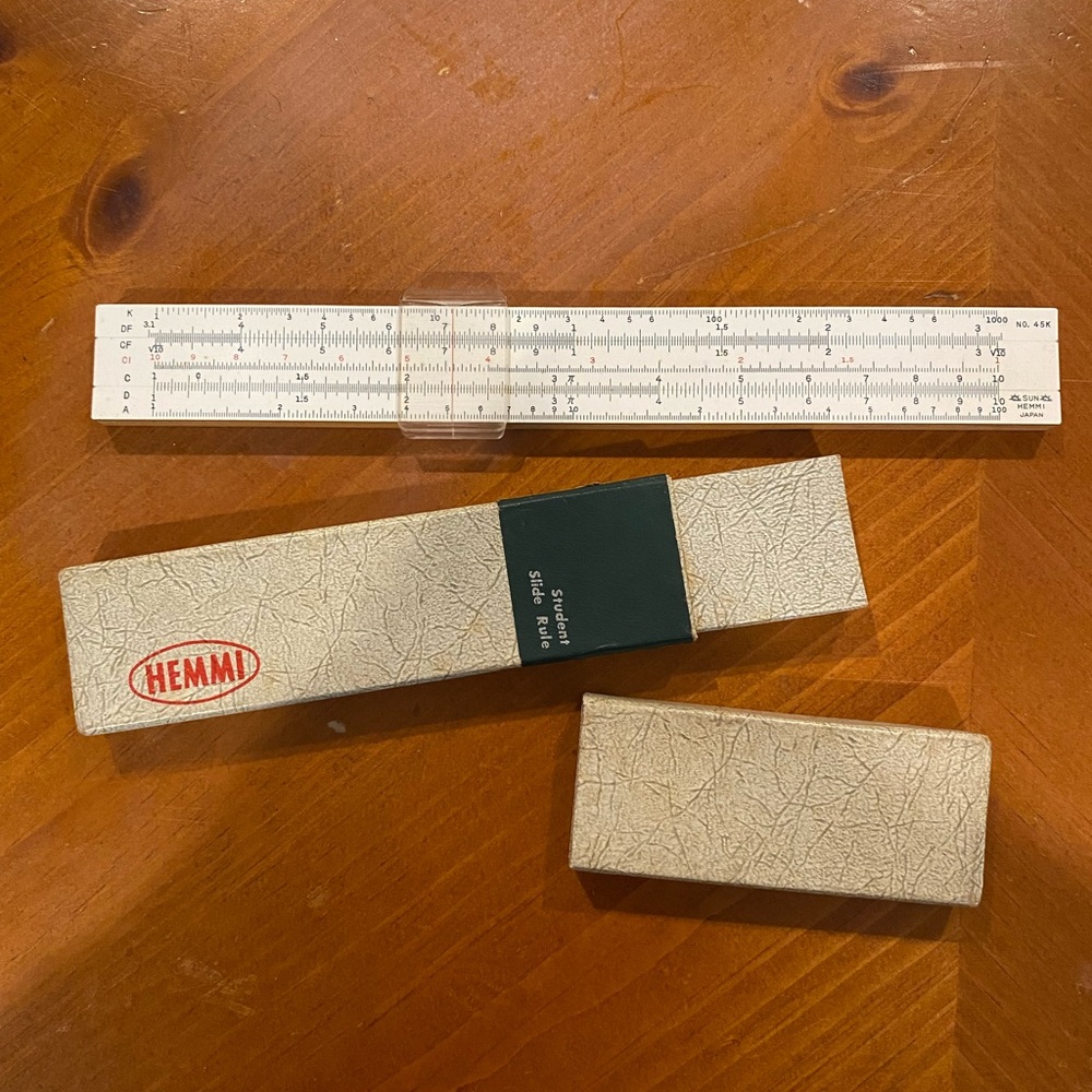 Hemmi Slide Rule with Case